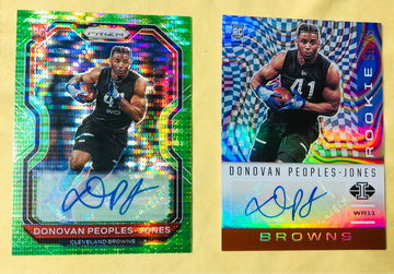 2 Panini 2020 Donovan Peoples Jones Rookie Autograph Card Lot
