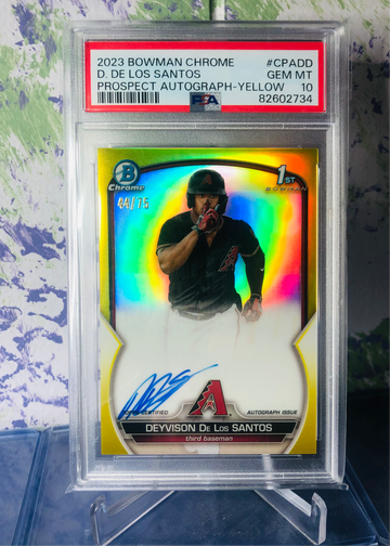 2023 Bowman Chrome 1st Auto #’ed /75 Deyvison De Los Santos PSA 10