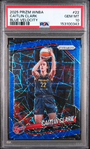 2025 Panini Prizm WNBA Blue Velocity Caitlin Clark 22 PSA 10