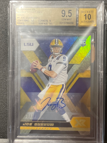 Joe burrow rookie gold 10/10 gem mint