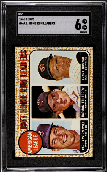 1968 Topps AL Home Run Leaders SGC 6