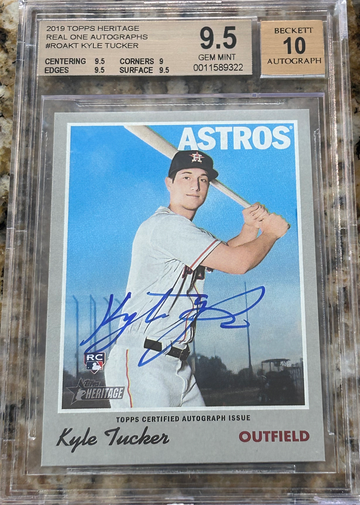 2019 Topps Heritage Kyle Tucker Real One RC Auto BGS 9.5 Gem Mint with 10 Auto