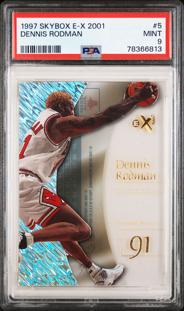 1997-98 SKYBOX E-X2001 #5 DENNIS RODMAN MINT PSA 9