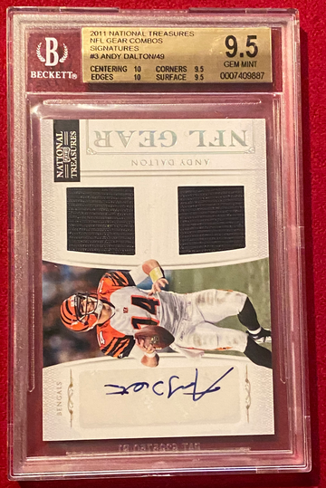 2011 National Treasures NFL Gear Andy Dalton RPA Auto RC #/49 BGS 9.5
