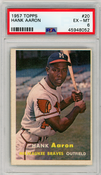 1957 Topps #20 Hank Aaron PSA 6 EX-MT