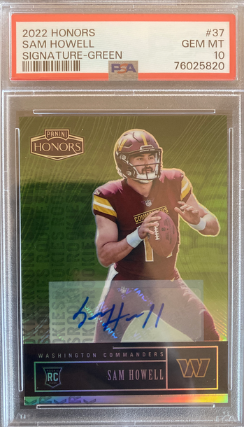 2022 Sam Howell Honors Auto Green /35 PSA 10 Rookie POP 1