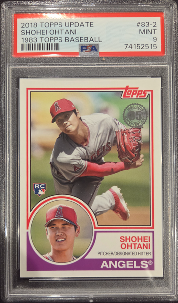 2018 Topps Update Shohei Ohtani 1983 Topps Baseball PSA 9