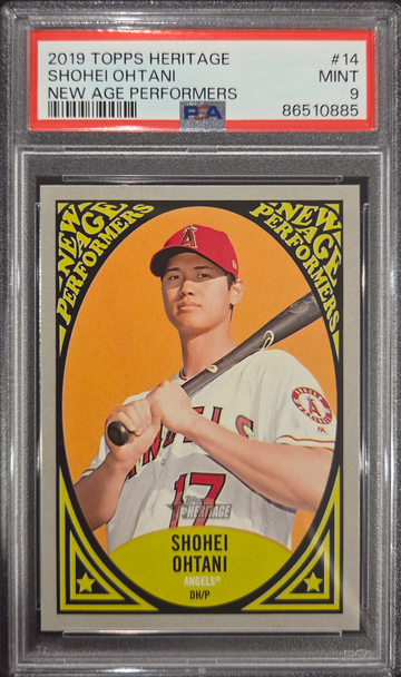 2019 Topps Heritage Shohei Ohtani New Age Performers PSA 9
