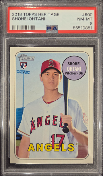 2018 Topps Heritage Shohei Ohtani PSA 8