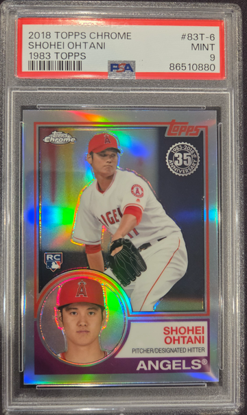 2018 Topps Chrome Shohei Ohtani 1983 Topps PSA 9