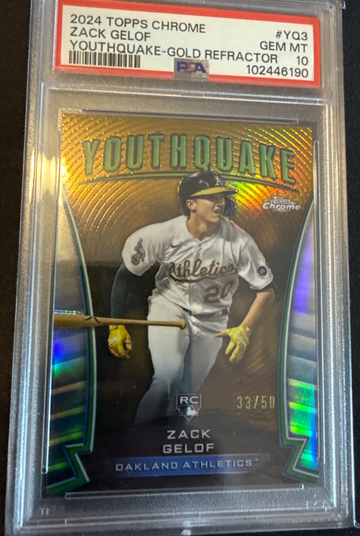2024 Topps Chrome Zack Gelof Youthquake Gold Refractor /50