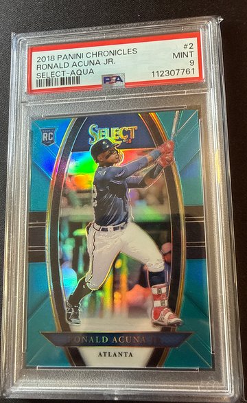 2018 Panini Chronicles Ronald Acuna Jr Select-Aqua /299