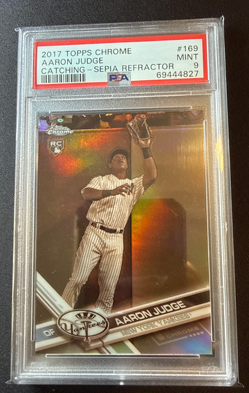 2017 Topps Chrome Aaron Judge Catching-Sepia Refractor