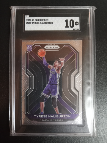 2020-21 Panini prizm Tyrese haliburton RC #262 SGC 10