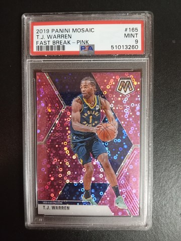 2019-20 Panini mosaic TJ Warren #165 fastbreak pink 19/20 PSA 9 