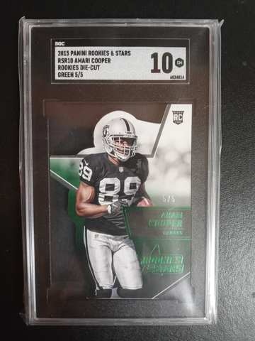 2015 amari Cooper Panini rookie and stars die cut green RC 5/5