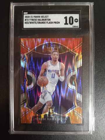 2020-21 Tyrese Halliburton panini select #72 Red white orange flash Prizm SGC 10