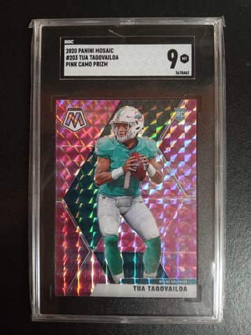 2020 Panini mosaic #203 Tua Tagovailoa RC SGC 9