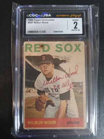 1964 Topps venezuelan Wilbur Wood RC SP CGC JSA Auto 2/10