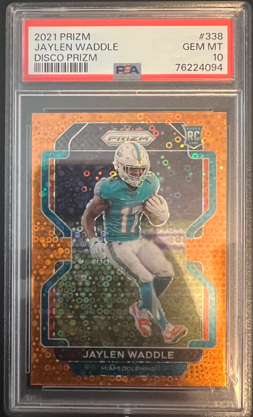 2021 Prizm Jaylen Waddle Disco Prizm PSA 10