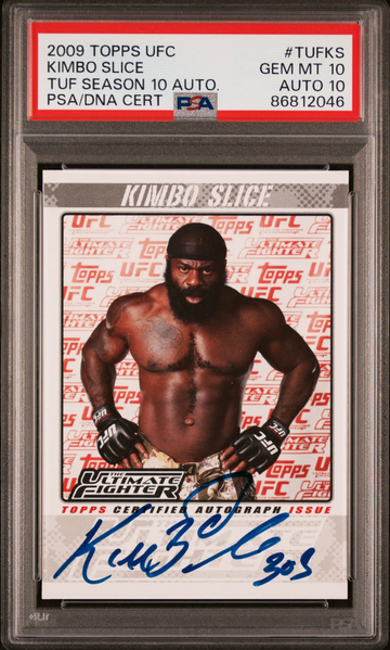 2009 Topps UFC TUF Kimbo Slice ROOKIE Auto PSA 10 Auto 10 POP1