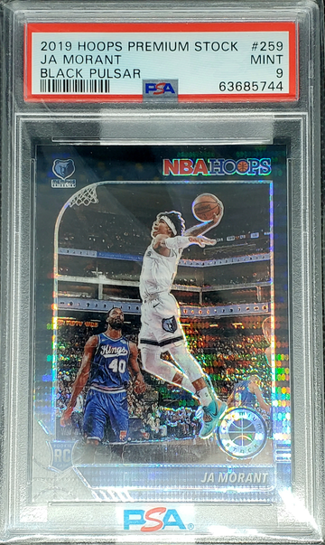 2019-20 Hoops Premium Stock Black Pulsar Prizm #259 Ja Morant Grizzlies PSA 9