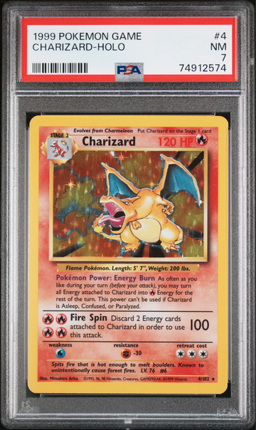1999 Pokemon Charizard PSA 7