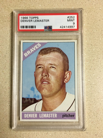1966 Topps #252 Denver Lemaster PSA 9 MINT BRAVES 