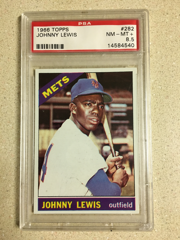 1966 Topps #282 Johnny Lewis PSA 8 . 5 NM-MT+ METS 9