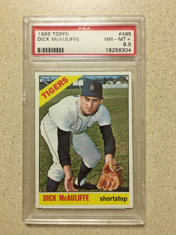 1966 Topps #495 Dick McAuliffe PSA 8 . 5 NM-MT+ TIGERS 9
