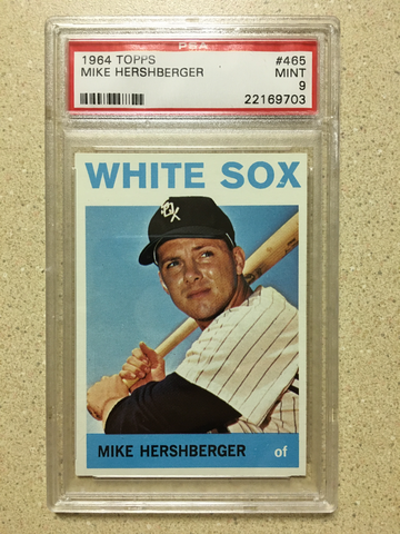 1964 Topps #465 Mike Hershberger PSA 9 MINT WHITE SOX