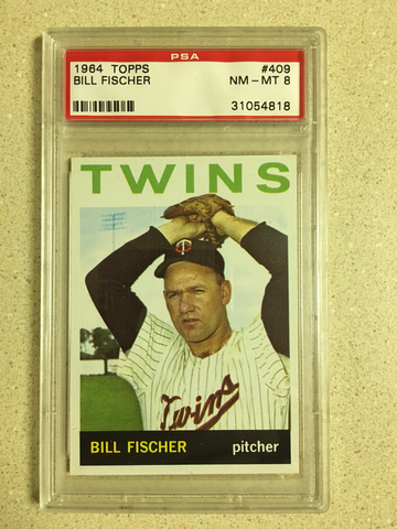 1964 Topps #409 Bill Fischer PSA 8 NM-MT TWINS 