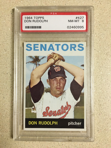 1964 Topps #427 Don Rudolph PSA 8 NM-MT SENATORS 