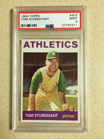 1964 Topps #402 Tom Sturdivant PSA 9 MINT ATHLETICS 
