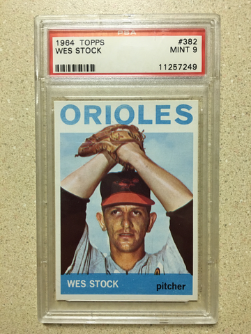 1964 Topps #382 Wes Stock PSA 9 MINT ORIOLES 