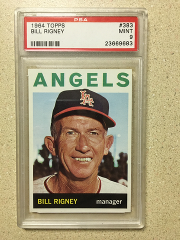 1964 Topps #383 Bill Rigney PSA 9 MINT ANGELS 
