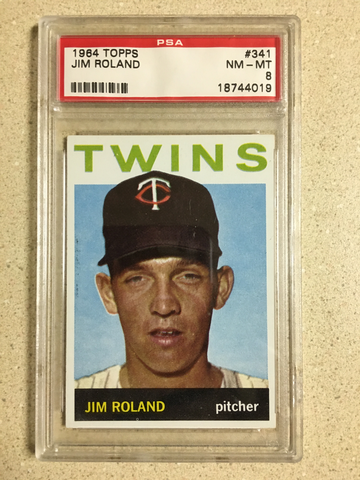 1964 Topps #341 Jim Roland PSA 8 NM-MT TWINS