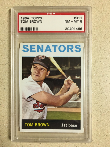 1964 Topps #311 Tom Brown PSA 8 NM-MT SENATORS 