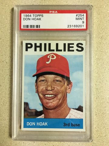 1964 Topps #254 Don Hoak PSA 9 MINT PHILLIES 