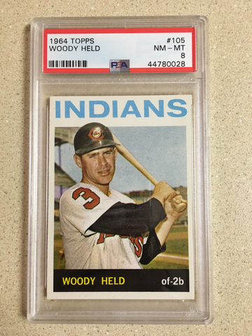 1964 Topps #105 Woody Held PSA 8 NM-MT INDIANS 