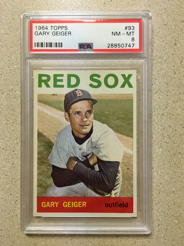 1964 Topps #93 Gary Geiger PSA 8 NM-MT RED SOX 