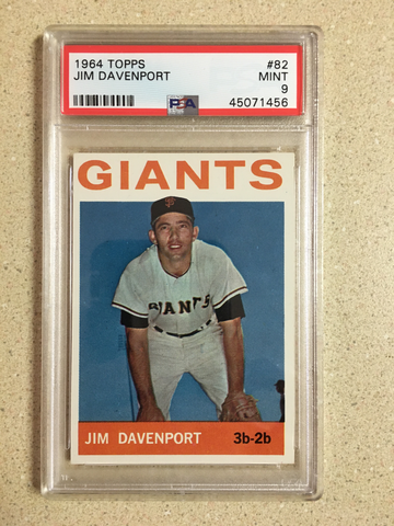 1964 Topps #82 Jim Davenport PSA 9 MINT GIANTS 