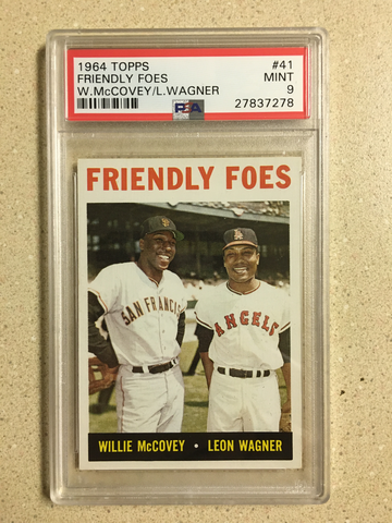 1964 Topps #41 Friendly Foes PSA 9 MINT LEON WAGNER WILLIE McCOVEY HOF