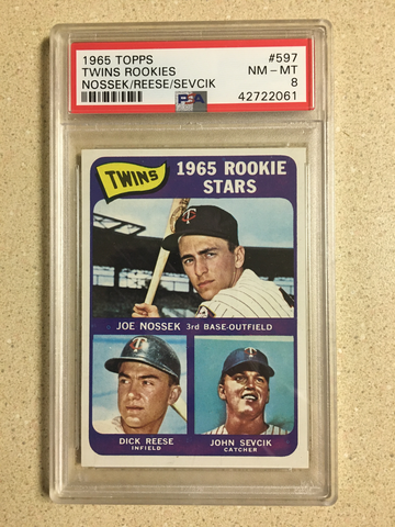 1965 Topps #597 Twins Rookies PSA 8 NM-MT JOE NOSSEK REESE SEVCIK