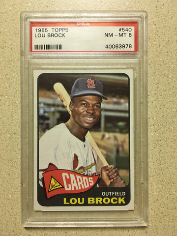 1965 Topps #540 Lou Brock PSA 8 NM-MT SP CARDINALS HOF