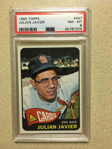 1965 Topps #447 Julian Javier PSA 8 NM-MT CARDINALS