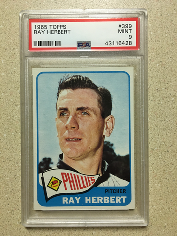 1965 Topps #399 Ray Herbert PSA 9 MINT PHILLIES 