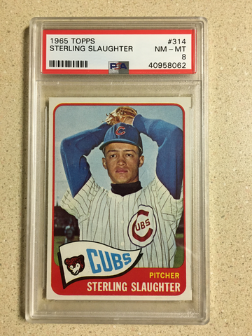 1965 Topps #314 Sterling Slaughter PSA 8 NM-MT CUBS 