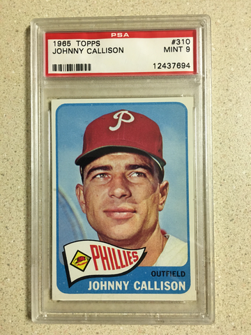 1965 Topps #310 Johnny Callison PSA 9 MINT PHILLIES 