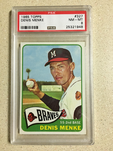 1965 Topps #327 Denis Menke PSA 8 NM-MT BRAVES 